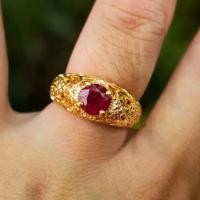 ราคา แหวนพลอยทับทิม สีชมพู-แดง สวยมาก หินธรรมชาติ สายรัดทำจากเงินแท้ 92.5% มีขนาด 58 หรือ US ไซส์ 8.5 มาพร้อมใบรับรองจากร้านค้า (1731332572078114305)