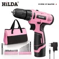 ราคา ไขควงไฟฟ้า, HILDA, 12V, 25+1 แรงบิด, สว่านไร้สาย, เครื่องมือไฟฟ้าไร้สายขนาดเล็ก, แบตเตอรี่ลิเธียมไอออน, สีชมพู, สว่าน (1730395240197753324)