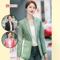 ราคา เสื้อสูทผู้หญิง ลายทาง กระดุมเดียว สีเขียว สีดำ สีชมพู (1729579363713845620)