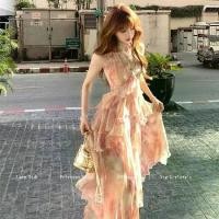 ราคา เดรสแม็กซี่ยืดหยุ่น สีชมพู ลายดอกไม้ ผ้าชีฟอง คอวี แขนกุด คอวี พิมพ์ลาย ความยาว Midi ทรงเอ สำหรับผู้หญิง (1731198790904284572)
