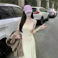 ราคา เดรสผ้าถัก สำหรับผู้หญิง นุ่ม เรียบหรู เดรสฤดูร้อน สีชมพู กระโปรงทรงเอ เอวผูก ทรงเอกระชับ กระโปรงฐาน งาน (1732145547279828234)