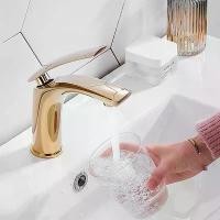 ราคา ก๊อกน้ำห้องน้ำ, สีดำ / ทองเหลือง, ก๊อกน้ำหน้าท่อ, ด้ามเดียว, ก๊อกห้องน้ำ, น้ำเย็นและน้ำร้อน, ก๊อกอ่างล้างจาน, ก๊อกผสม, [COD] (1731162940888943595)