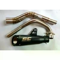 ราคา คอท่อ Exciter 150 ขนาด 2 นิ้ว พร้อมปลายท่อ SC Moto GP สีดำ เสียงดีงานสวย (1731311138471773511)