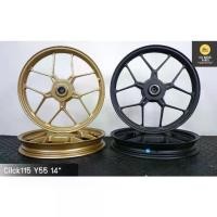ราคา ล้อแม็กซ์เรเดียล CLICK110/115,Scoopy-i,ICON Tubeless ขอบ 14 ลายก้ามปู สีทอง,ดำ (1731908769383221636)