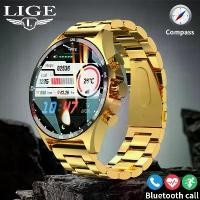 ราคา นาฬิกาอัจฉริยะ, LIGE, สำหรับผู้ชาย, นาฬิกาดิจิตอล, เหมาะสำหรับ Porsche, กีฬากลางแจ้ง, เข็มทิศ, และ NFC, การโทรด้วยบลูทูธ, นาฬิกาข้อมือ, สีทอง, 2024 (1731985199192441960)