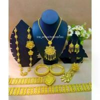 ราคา COD ชุดเซ็ทเครื่องประดับชุดไทยสีทอง (1731554209309165173)