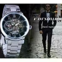 ราคา นาฬิกาผู้ชาย Forsining ทันสมัยและลำลอง สีทอง สายเหล็ก ดีไซน์โครงกระดูก นาฬิกากลไกอัตโนมัติ (1732189232607692411)