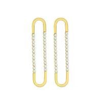 ราคา CozzySayido ต่างหูระย้า ห่วงประดับเพชร cz สแตนเลส สีทอง (1730014762175203898)