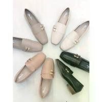 ราคา New!!! รองเท้าคัชชู ส้นเตี้ย โลฟเฟอร์ รองเท้าทำงาน อะไหล่เข็มขัด ด้านข้าง สีทอง Loafers (1731316179481035951)
