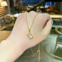 ราคา 66 สร้อยคอดาวคู่คริสตัล สีทอง งานสแตนเลสแท้ ไม่ลอกไม่ดำ (1729582419856886100)