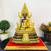 ราคา พระพุทธชินราช แร่เหล็กน้ำพี้ สีทอง 3 กษัตริย์ ขนาด หน้าตัก 5 นิ้ว ฐาน 7 นิ้ว สูง 12 นิ้ว แถมฟรี ฐานรององค์พระ พระพุทธรูป (1729999996978497667)
