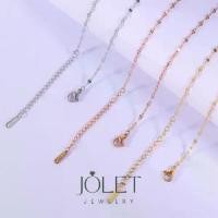 ราคา 【ส่งฟรี】 jolet สร้อยคอลาย โซ่แบน สีเงิน สีพิ้งโกล สีทอง สแตนเลสแท้ โดนน้ำหอม อาบน้ำ ออกกำลังกาย ลงทะเลได้ ไม่ลอก ไม่ดำ (1731362857398077052)