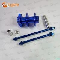 ราคา climateshoprich คุณภาพรับประกันได้ ดุมหลังย่อ สีน้ำเงิน หลังดั้ม + บูชซ้ายขวา + แกนล้อหน้า+ แกนล้อหลัง สีน้ำเงิน WAVE110i , WAVE125 , DREAM SUPERCUB , SONIC , DASH , TENA ดุมย่อเ (1731129105840114482)