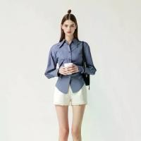 ราคา [MEIN Accessible Luxury] เสื้อเชิ้ต แขนยาว เข้ารูป สีน้ำเงิน สำหรับผู้หญิง 10065 (1731238269824369717)