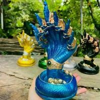 ราคา พญานาค 7 เศียรแร่เหล็กน้ำพี้ สีน้ำเงิน (1729660121129125916)