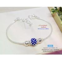 ราคา สร้อยข้อมือเงินแท้สุโขทัย สีน้ำเงิน ลายดอกพิกุล ร้อยดอกไม้น่ารักๆ หนัก 3 สลึงตัน(งานสุโขทัย-งานช่างทอง)SK0084 (1729708702489675972)