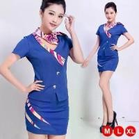 ราคา ชุดพนักงาน⚡️ส่งไวจากไทย⚡️ชุดแอร์ ชุดยูนิฟอร์ม ชุดพนักงาน รุ่นขลิบลายเฉลียง - สีน้ำเงิน (1730277372851555245)