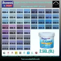 ราคา Beger สีภายนอก+ภายใน สีทาบ้าน สีน้ำอะคริลิก สีบ้านเย็น กึ่งเงา Beger Cool All Plus ขนาด2.5GL. โทนสีม่วง สีน้ำเงิน SET1 (1730273780600113572)