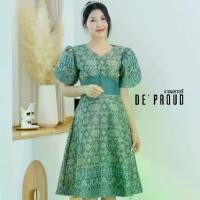 ราคา De'Proud เดรสผ้าไทย เดอพราวด์ รุ่น Grand สีเขียว เดรสผ้าทอลายไทย เดรสลายไทย (GRAND-03) เดรส งาน (1729662450570005182)