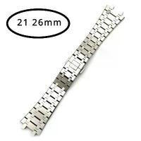 ราคา 21mm 26mm นาฬิกาผู้ชาย อุปกรณ์เสริม สร้อยข้อมือสแตนเลส 316L สำหรับ AP 15400 Audemars Piguet Royal Oak สายรัด สีเงิน (1730194908298905950)