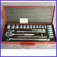 ราคา hisingshop แบบพกพา [ของแท้] ชุดบล็อก 6เหลี่ยม 4หุล (1/2") 24ชิ้น/ชุด EURO KING TOOLS ลูกสั้น สีเงิน บล็อก ลูกบล็อก (1730339760047426505)