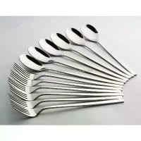 ราคา ช้อนส้อมสไตล์เกาหลี 6 คู่สแตนเลสแบบยาว 21.5 CM. สีเงิน สไตล์เกาหลี ราคาต่อ6 คู่ KS1 คําแนะนําผลิตภัณฑ์ใหม่ของเดือนนี้ (1731241507620751060)