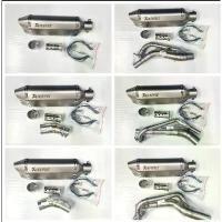 ราคา คอท่อ MSX/R3/Ninja300/Z300/Raider150/Aerox 155 + ปลายท่อ AK ปลาย 2 รู ยาว 14 นิ้ว สีเงิน แถม แคทโล่งลดเสียง (1731317167857370439)