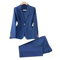 ราคา ชุดสูทกางเกงผู้หญิง สีเทา กรมท่า สีพื้น เหมาะสำหรับสาวออฟฟิศ ชุดสูท 2 ชิ้น เสื้อเบลเซอร์ทางการและกางเกง เหมาะสำหรับธุรกิจและชุดทำงาน (1731529788127610713)