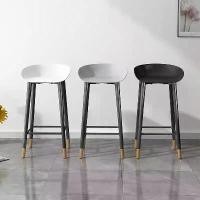 ราคา หรูหราเก้าอี้บาร์ เก้าอี้สูง สูง ทันสมัย สีขาว สีเทา สีดำ ขาโลหะ แข็งแกร่งมาก (1731236663523313092)