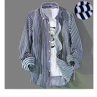 ราคา เสื้อเชิ้ตลายสก๊อตผู้ชาย สไตล์คลาสสิก สีฟ้า สีเทา แขนยาว เสื้อเชิ้ตทรงสลิมฟิต เสื้อเชิ้ตลายทาง ไม่รีด สไตล์เกาหลี มีไซส์ M-4XL และ 5XL (1731844848329394153)