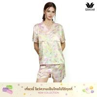 ราคา Any Thai Any Where Collection ชุดนอนกันโป๊ รูปแบบเสื้อแขนสั้น กางเกงขาสั้น พิมพ์ลายขนมไทย รุ่น WN7V14 สีเหลือง (YE) Sleepwear (1731601342876584820)