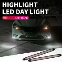 ราคา ไฟวิ่งกลางวัน LED DRL รถยนต์, แพ็ค 2, สีเหลืองไหล, สีเหลือง, สัญญาณเลี้ยว, ไฟ DRLScan, แถบไฟหน้าแบบกันน้ำ, ไฟเลี้ยว, สากล (1731408591811741085)