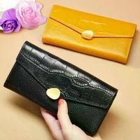 ราคา กระเป๋าสตางค์โชคลาภ สีเหลือง สำหรับผู้หญิง ยาว หนังประณีต ปลายนุ่ม ทำจากหนังวัว เหมาะสำหรับโทรศัพท์มือถือ กระเป๋าสตางค์ใบเล็ก เปิดตัวในปี 2024 DM-219 มาใหม่ (1730798026533407688)