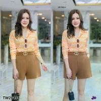 ราคา Garden Clothes ชุดเซ็ท SET #สาวอวบ 2 ชิ้น เซทเสื้อเชิ๊ต แขนยาว + กางเกงขาสั้น .. สีเหลือง (1732225630512843455)