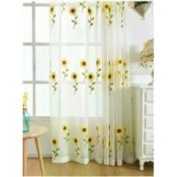 ราคา ผ้าม่านดอกทานตะวัน, สีเหลือง, ตกแต่งห้องครัว, ผ้าม่านโปร่ง, สำหรับหน้าต่างเล็ก, ผ้าพันคอห้อง Voile, หน้าต่างห้อง, แผงผ้าม่านห้องนอน, แผงผ้าม่านลายดอกไม้ (1731231607742563745)