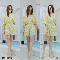ราคา The Perfect Ladies ชุดจั๊มสูท JUMPSUIT #สาวอวบ ขาสั้น ทรงกิโมโน ดีเทลจับจีบเอว .. สีเหลือง (1729669777467083202)