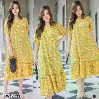 ราคา The Perfect Ladies เดรส #สาวอวบ ลายดอกไม้ แต่งระบายชายกระโปรง.. สีเหลือง (1729582180483172802)