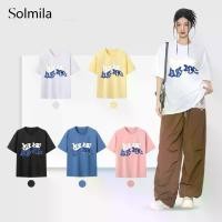 ราคา เสื้อยืดเกาหลี สีเหลือง เหมาะสำหรับฤดูใบไม้ร่วงและฤดูใบไม้ผลิ ชุดลำลองที่บ้าน ลายสกรีนเกาหลี เหมาะสำหรับออกงานคลับ (1732156931272902174)