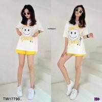 ราคา The Perfect Ladies Set ชิ้น เสื้อยืดโอเวอร์ไซส์ สกรีนลาย + กางเกงขาสั้น .. สีเหลือง (1729550853616470466)