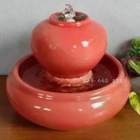 ราคา โอ่งน้ำพุ,น้ำล้นเซรามิค(สีแดง)+ปั๊มน้ำ สไตล์การระเบิด (1732088846287275267)