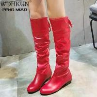 ราคา รองเท้าบูทสตรี, แฟชั่น, รองเท้าบูทสปริง, Botas หญิง, หนังยืด PU, ผู้หญิง, สีดำ, สีแดง, สีขาว, ความยาวเข่า Roma (1731059416315824902)