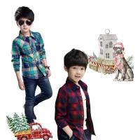 ราคา เสื้อเชิ๊ต เด็กชาย แขนยาว ลายสก๊อต สีเขียว - สีแดง สไตล์การระเบิด (1731898280178779787)