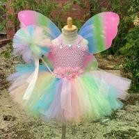 ราคา ชุดนางฟ้าสาว, สีสันสดใส, ผีเสื้อและการออกแบบดอกไม้, พร้อมชุดกาวปีก, เหมาะสำหรับวันเกิดเด็ก, ฮาโลวีน, คริสต์มาส, งานแต่งงานและปาร์ตี้เครื่องแต่งกาย, ผ้า (1730860433746987991)