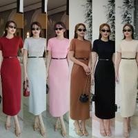 ราคา #9780 เดรสแม่อั้มมาแล้ว เดรสยาวแขนสั้น+เข็มขัด เดรสตัวยาวทรงสวยดูแพงเรียบๆ intuon จัดส่งเฉพาะจุด (1731887232945980965)