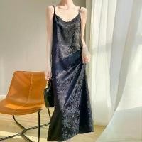 ราคา เดรสผ้าซาติน สไตล์จีนใหม่ สำหรับผู้หญิง เดรส Jacquard อะซิเตทระดับไฮเอนด์ เอฟเฟกต์กระชับสัดส่วน เดรสยาวผ้าซาตินเรียบหรู เดรสสายเดี่ยว (1731462409429550709)