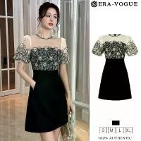ราคา Eravogue- เดรสสีดำ สไตล์ฝรั่งเศส ฤดูร้อน สไตล์เสื้อผ้าผู้หญิงใหม่ เดรสทรงเอ เย็บปะติดปะต่อกันลูกไม้ 21499 มีไซส์ S-XXL เดรส ออก งาน สาว อวบ มินิเดรส สวย ๆ (1731261447606010921)