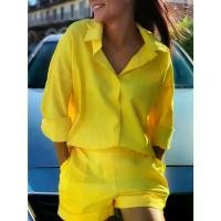 ราคา ชุดเสื้อเชิ้ตและกางเกงขาสั้น ดีไซน์ทิศทาง พัฒนาการ เรียบหรู สีพื้น แฟชั่นเรียบง่าย แขนยาว เหมาะสำหรับผู้หญิง [COD] เสื้อ พลีท เซ็ท ขายาว สวยๆ เดรส อัด พลีท ชุด จั๊ม สูท (1732005334732604932)