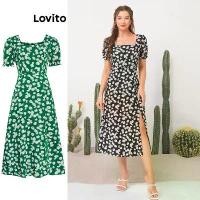 ราคา เดรสผู้หญิง เดรส Lovito คอเหลี่ยม พิมพ์ลายดอกไม้ สไตล์ลำลอง L11D32 (สีดำ) Clothing Dress Lady Women เสื้อผ้า ชุด เดรสผ้า ลินิน แท้ สีม่วง สาวอวบ (1730891922716330284)