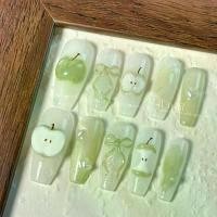 ราคา เล็บสวมใส่ได้, ทำด้วยมือ, การออกแบบที่ปรับแต่งได้, การออกแบบสวรรค์แอปเปิ้ลสีเขียว, น่ารักและสดชื่น, ไอศกรีมบรรเทา 3 มิติ, การออกแบบตาแมวโปร่งใส, เล็บ (1731958459531036622)