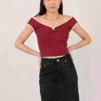 ราคา Colorblock เสื้อ, คู่รักลูกไม้, สีแดงเข้ม (1731593163477779554)